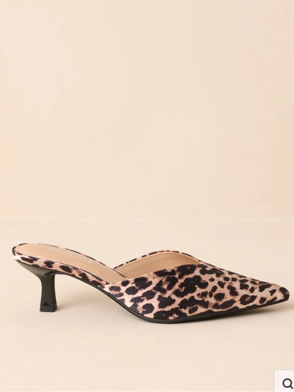 New Soda Leopard Print Pointed Toe Slingback Mules kitten heels w 7.5